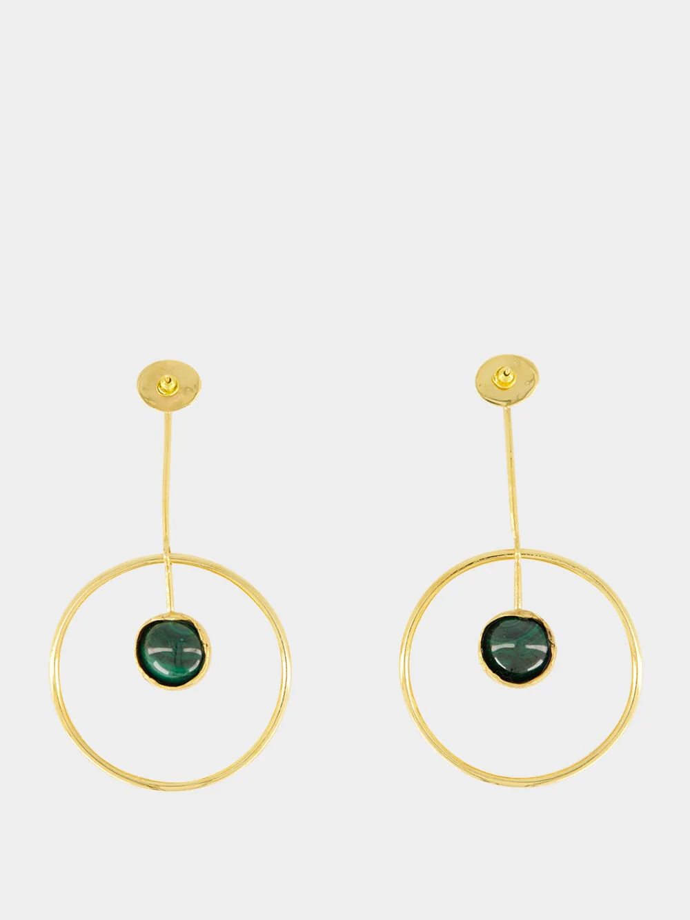 Hestia Circular Gold-Plated Earrings with Stones - Image 3