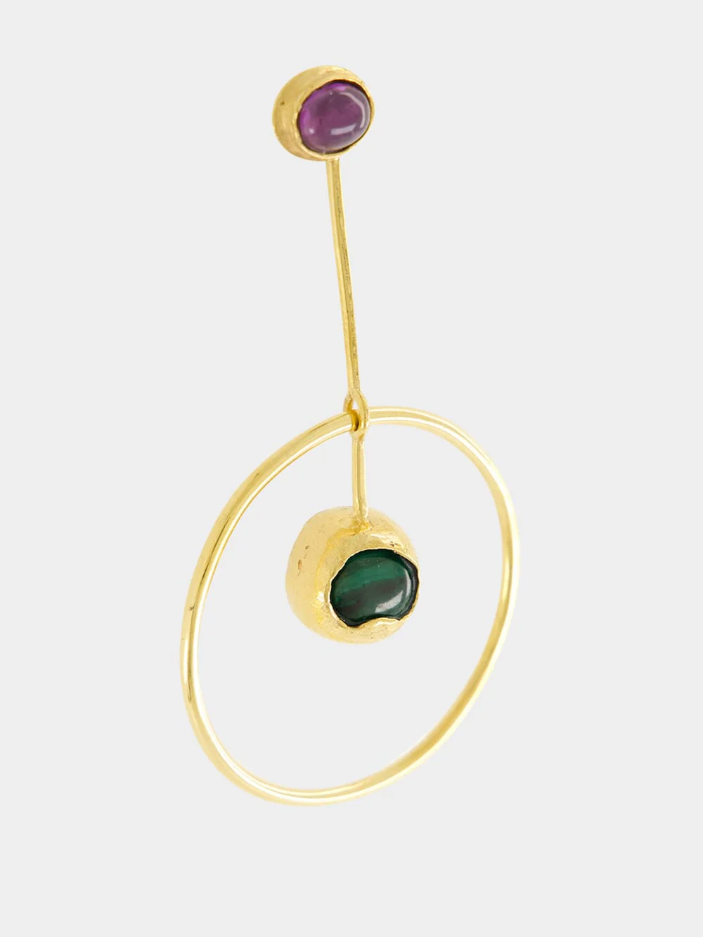 Hestia Circular Gold-Plated Earrings with Stones - Image 4