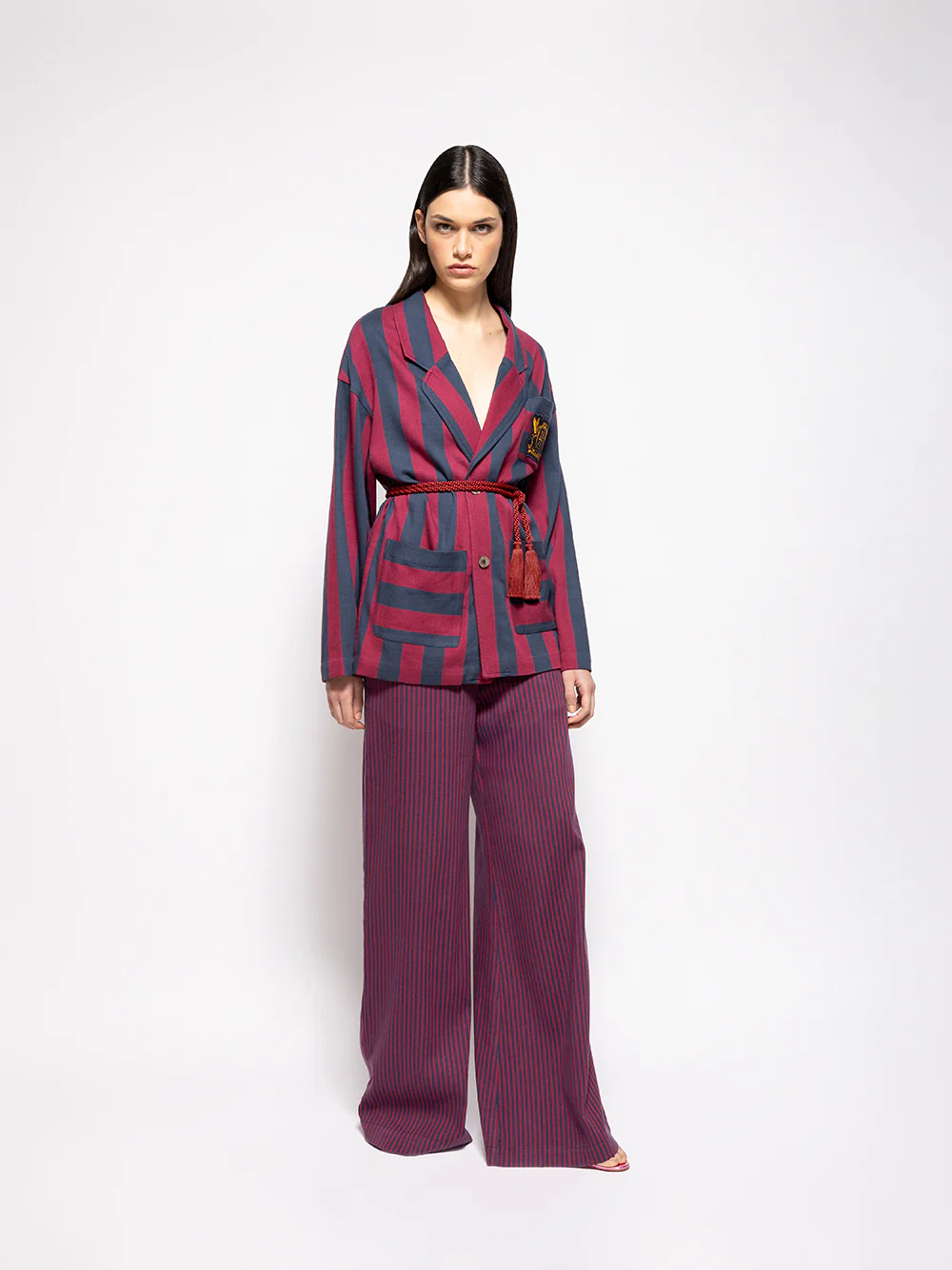 Hydrilla Graphe Hand-Woven Striped Pants - Image 7