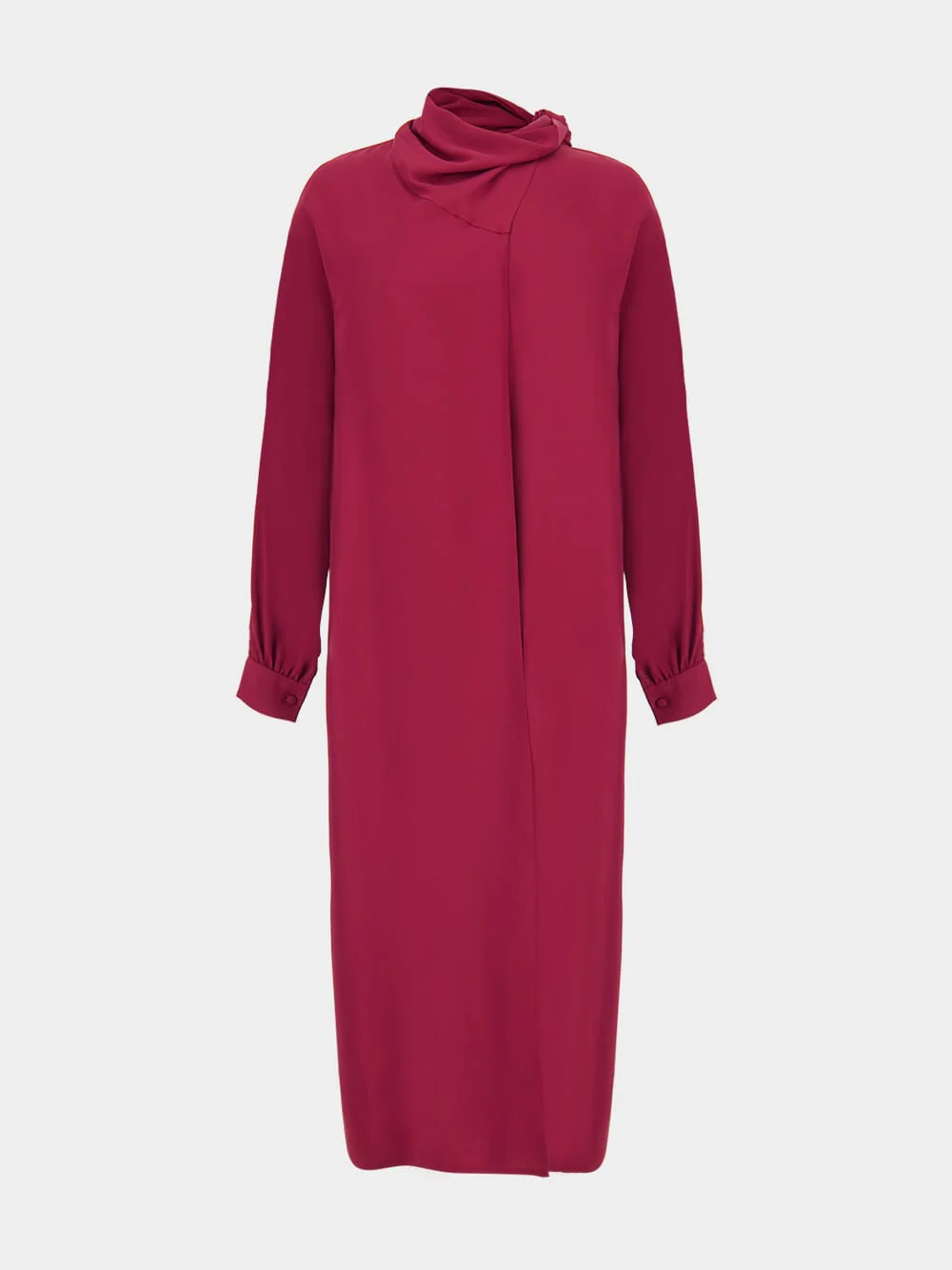 Irys Cabernet Wrap Dress with Collar Tie - Image 2
