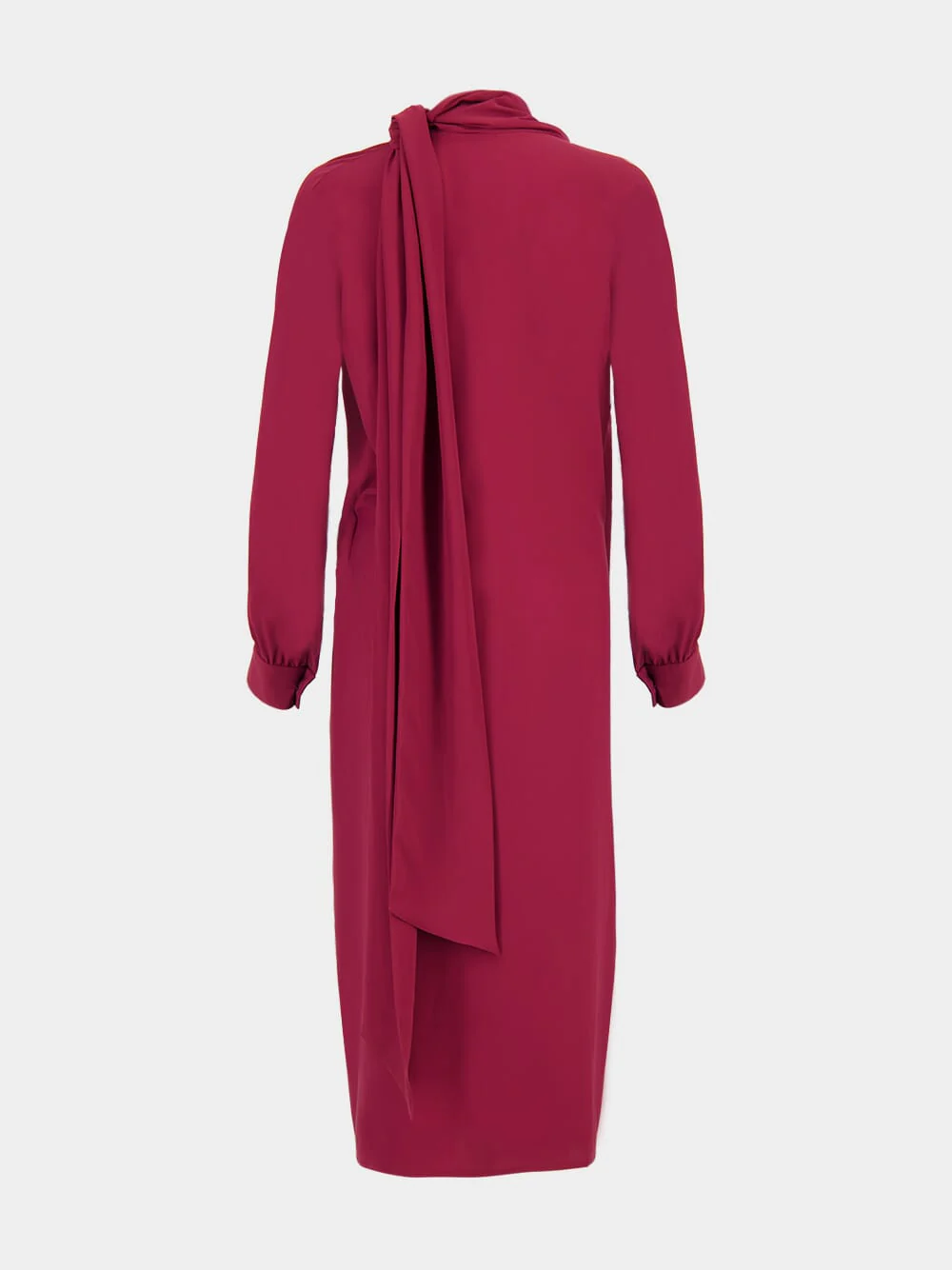 Irys Cabernet Wrap Dress with Collar Tie - Image 4