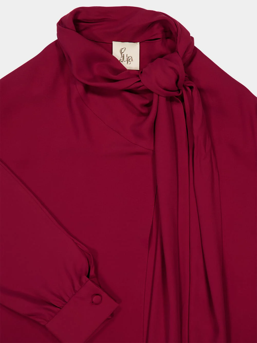 Irys Cabernet Wrap Dress with Collar Tie - Image 6