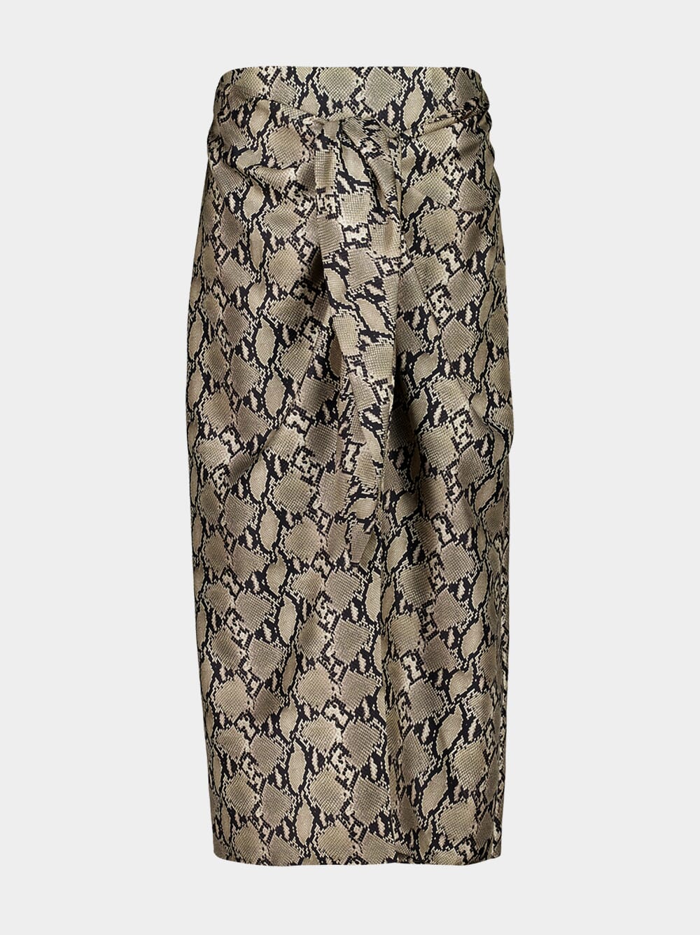 Ivy Snakeskin Wrap Skirt in Printed Silk Twill