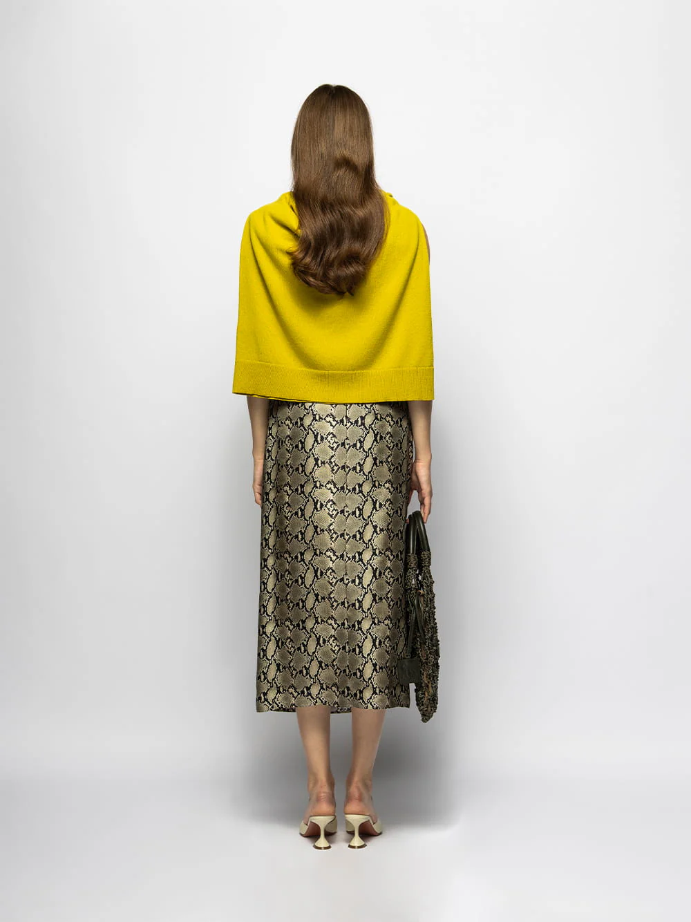 Ivy Snakeskin Wrap Skirt in Printed Silk Twill - Image 5