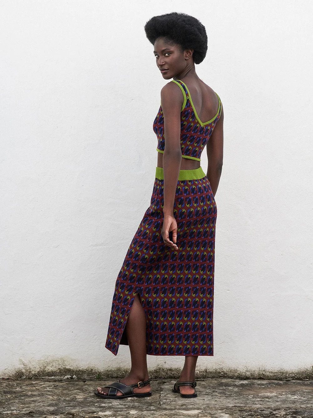 Leandra Jacquard Cropped Top - Image 6