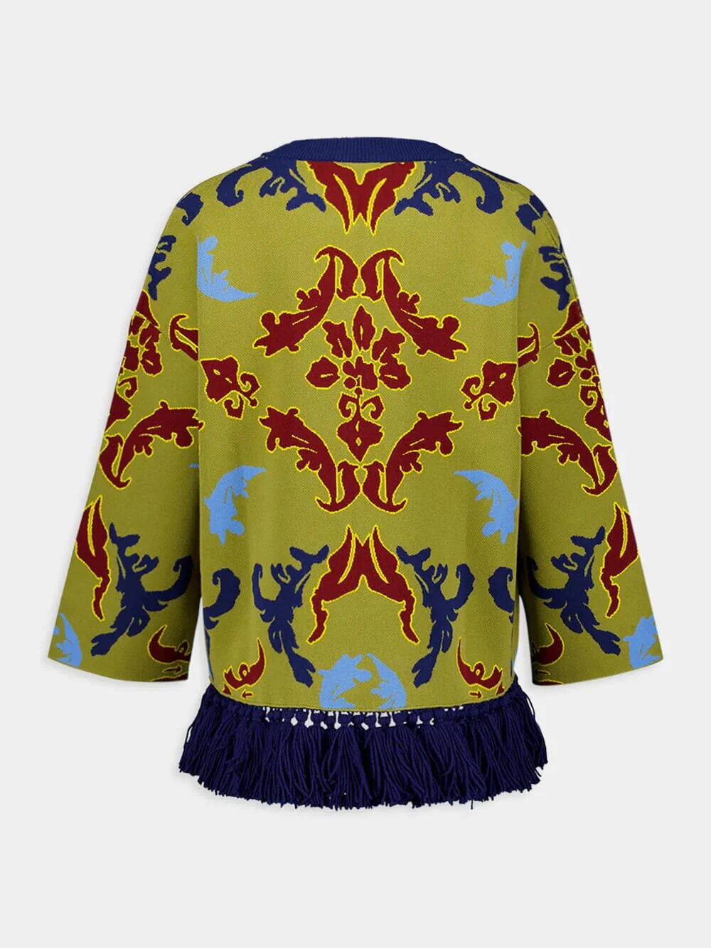 Jade Jacquard Sweat With Fringes - Image 3
