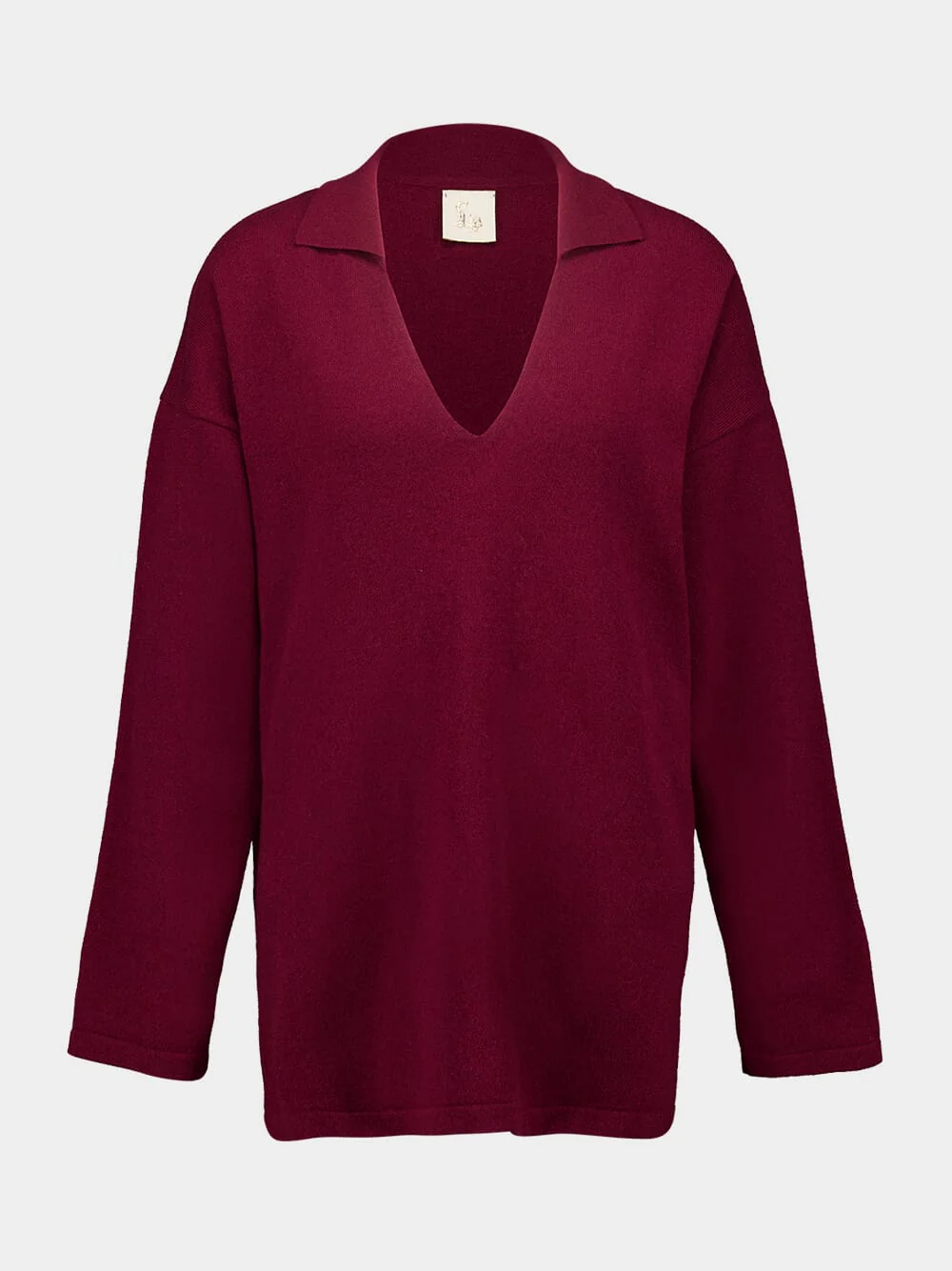 Jane Cabernet Knitted V-Neck Top