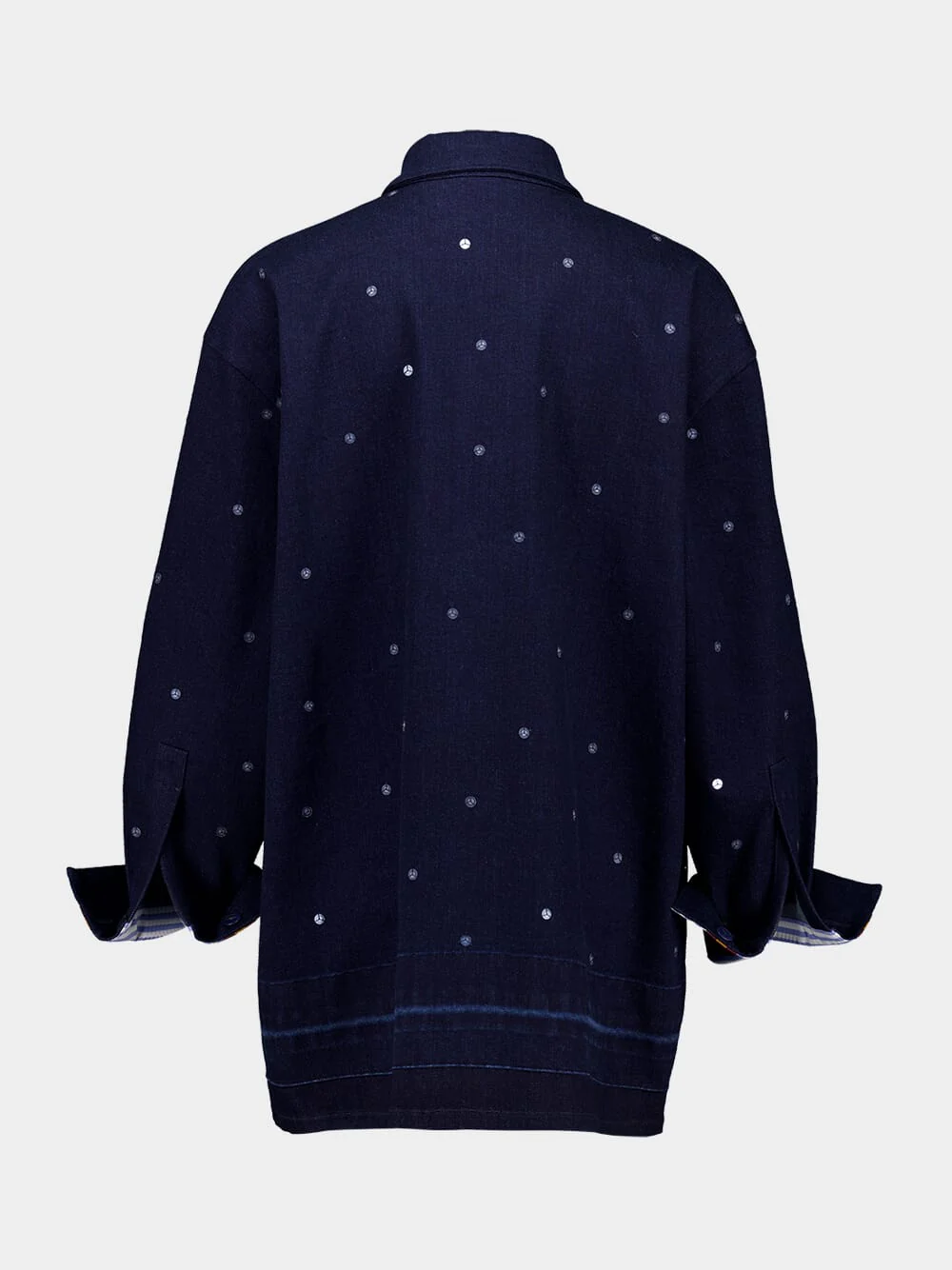 Jasmine Blue Hand-Embroidered Denim Shirt - Image 3