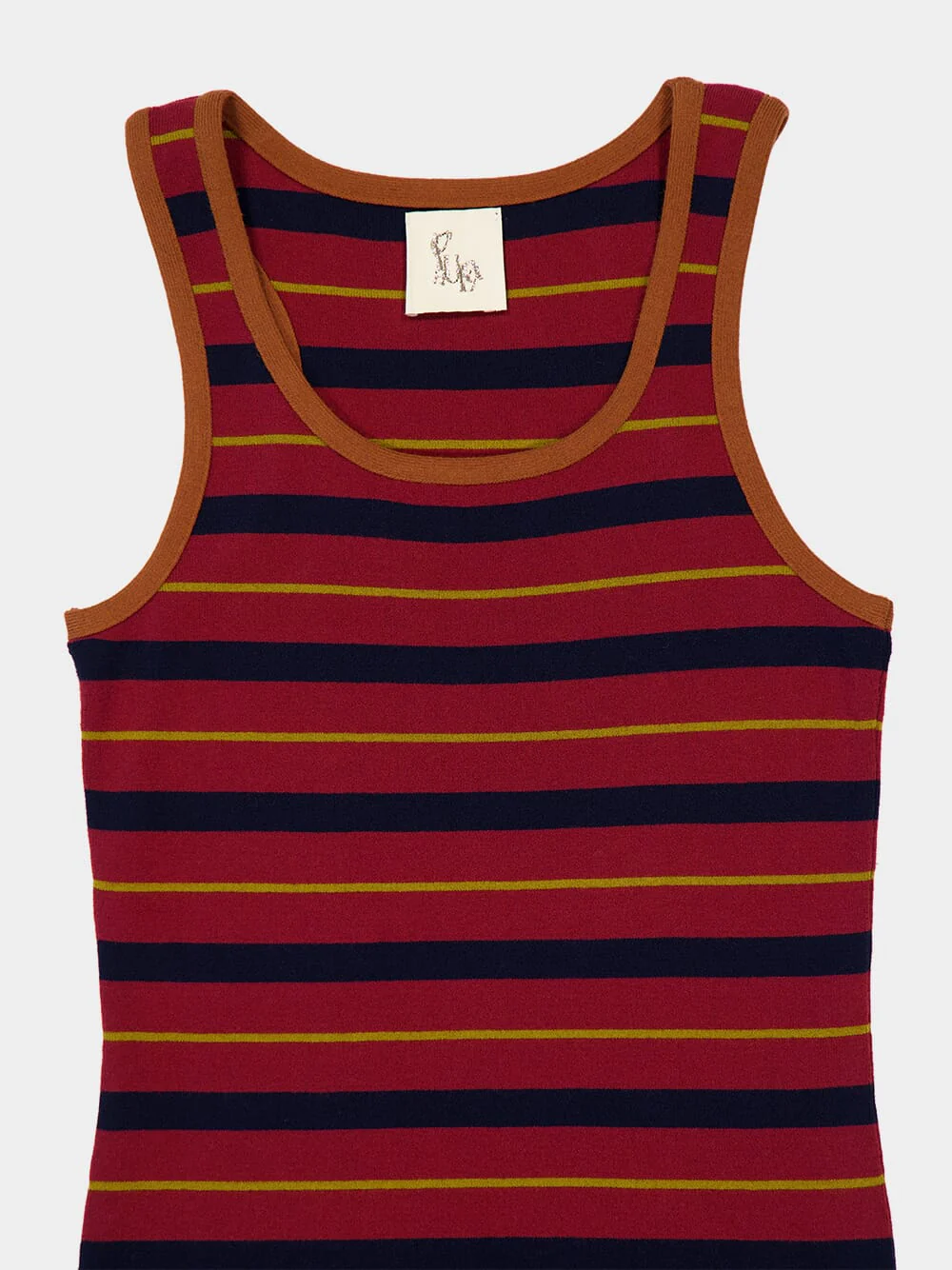Julia Red Dahlia Knitted Striped Tank Top - Image 6
