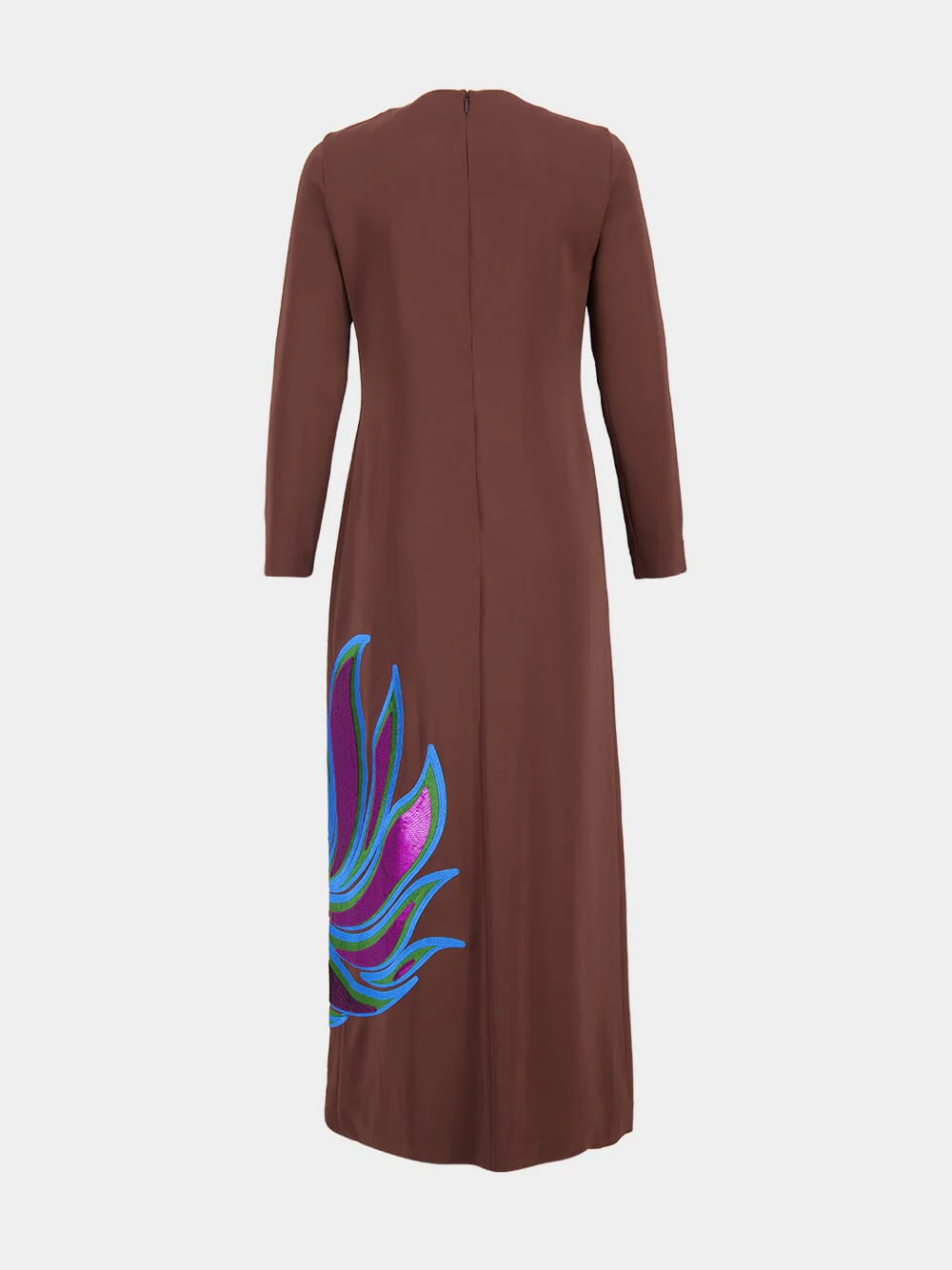 Kentia Coffee Bean Embroidered Long-Sleeved Maxi Dress - Image 4