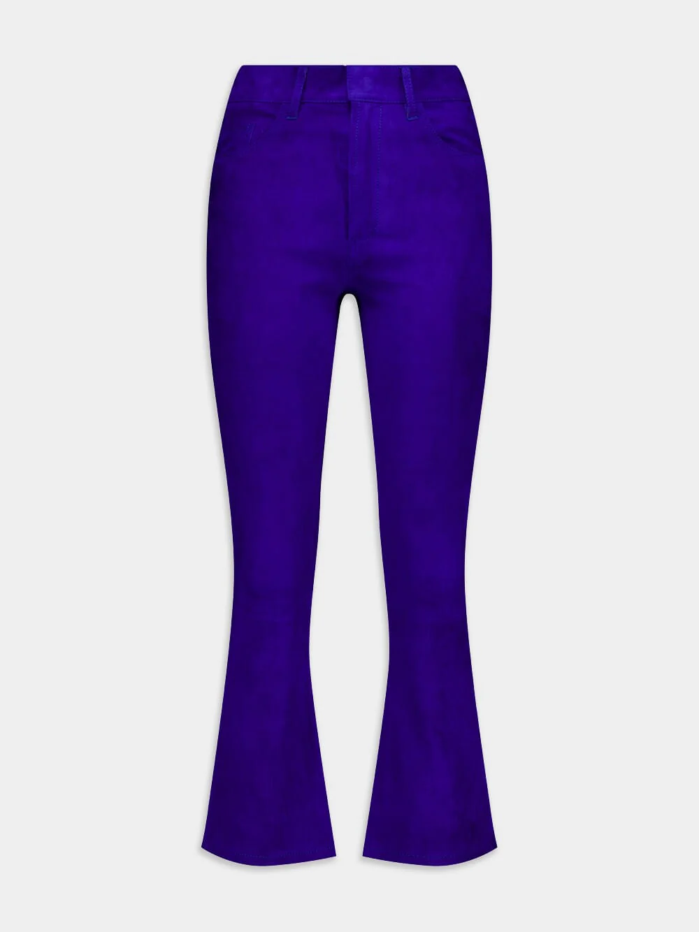 Zircon Leather Flared Pants - Image 13