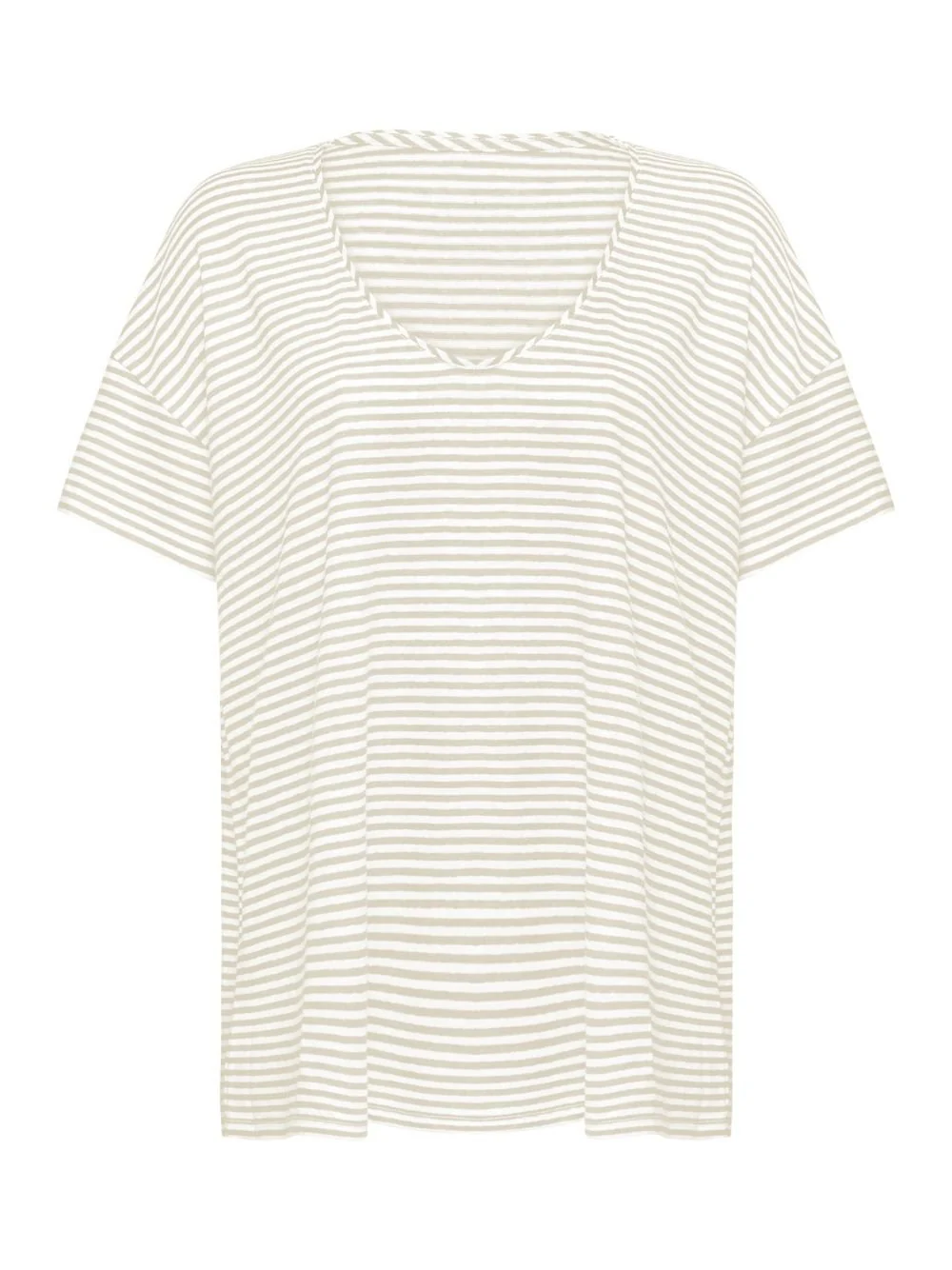 Striped Linen V-Neck T-Shirt - Image 3