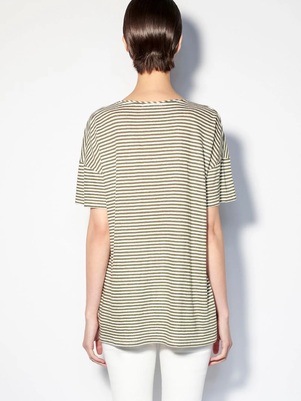 Striped Linen V-Neck T-Shirt - Image 5