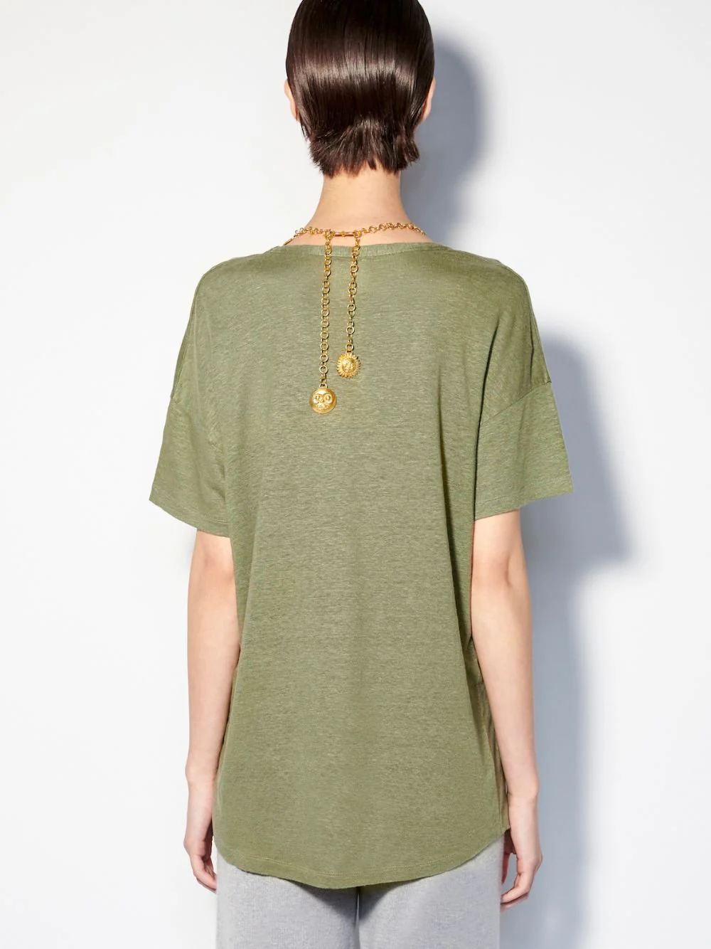 Linen V-Neck T-shirt - Image 4