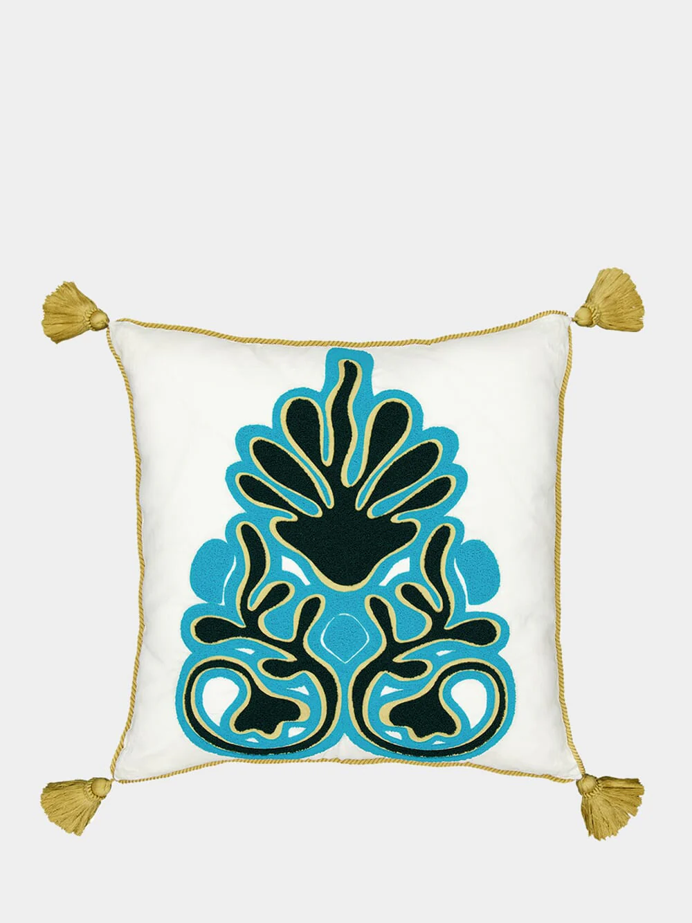 Onyx Embroidered White Cushion