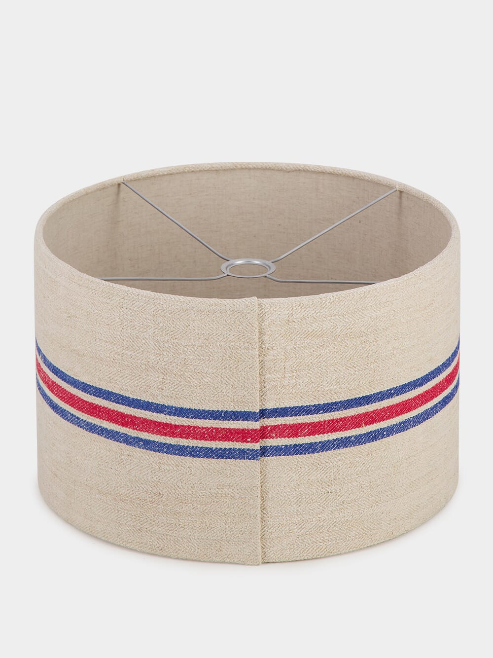 Striped Red and Blue Linen Lampshade - Image 3
