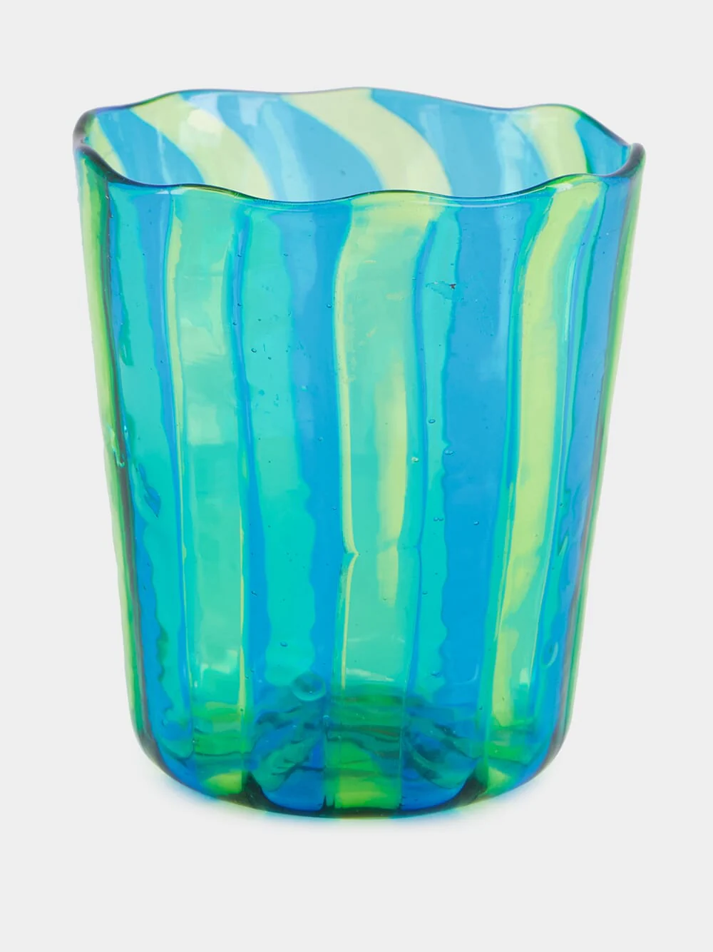 Blue and Green Striped Glass