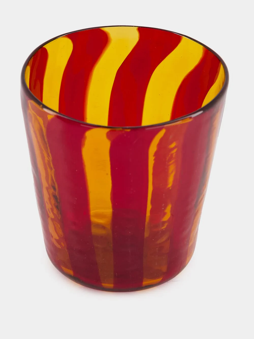 Burgundy and Amber Striped Glass - Image 2