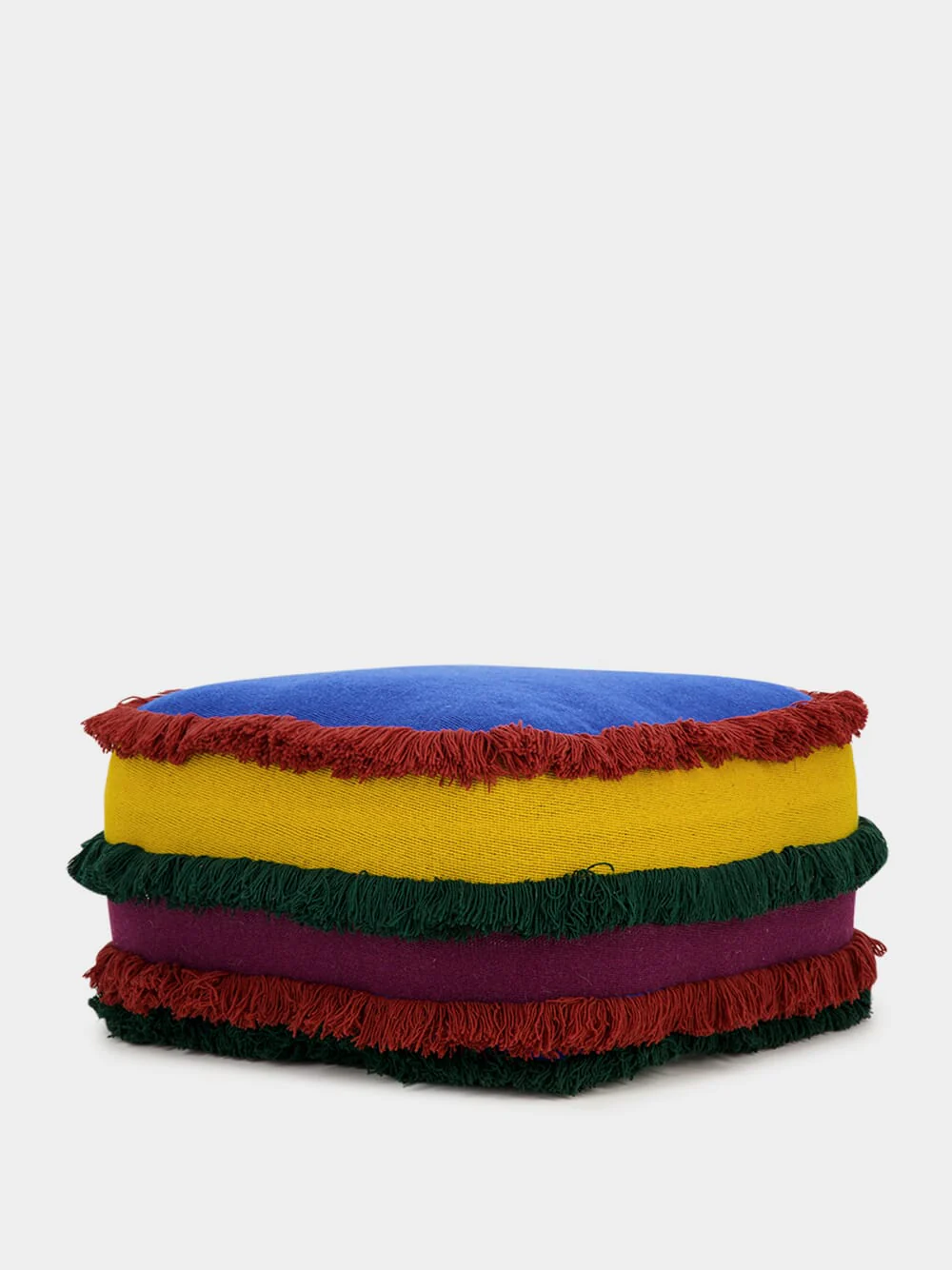 x Fabricaal Multicoloured Fringe Puff