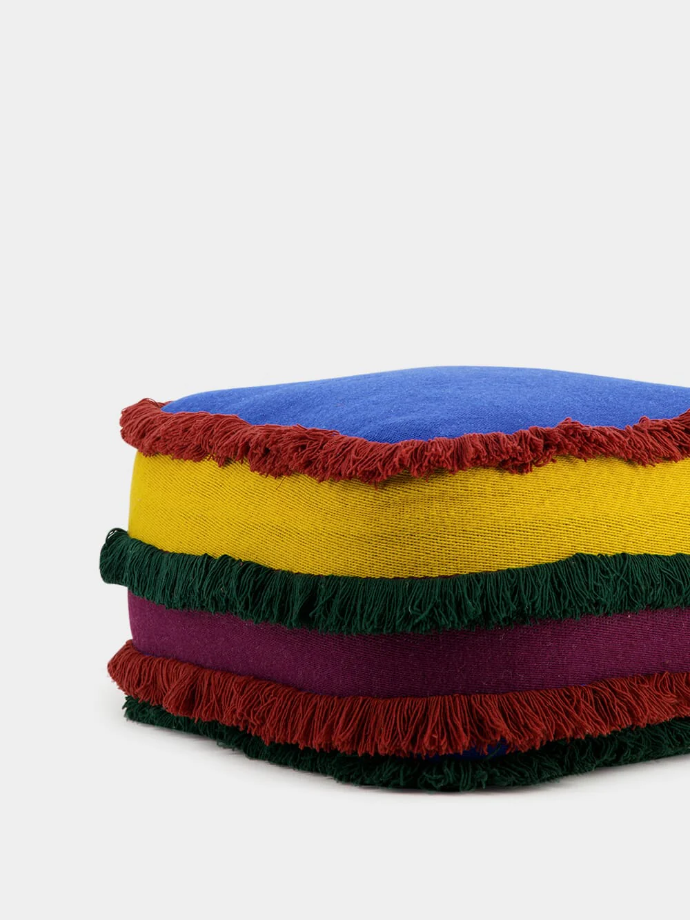x Fabricaal Multicoloured Fringe Puff - Image 2