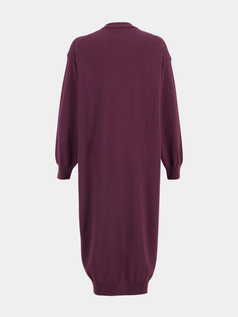 Long Aubergine Cashmere Cardigan - Image 4