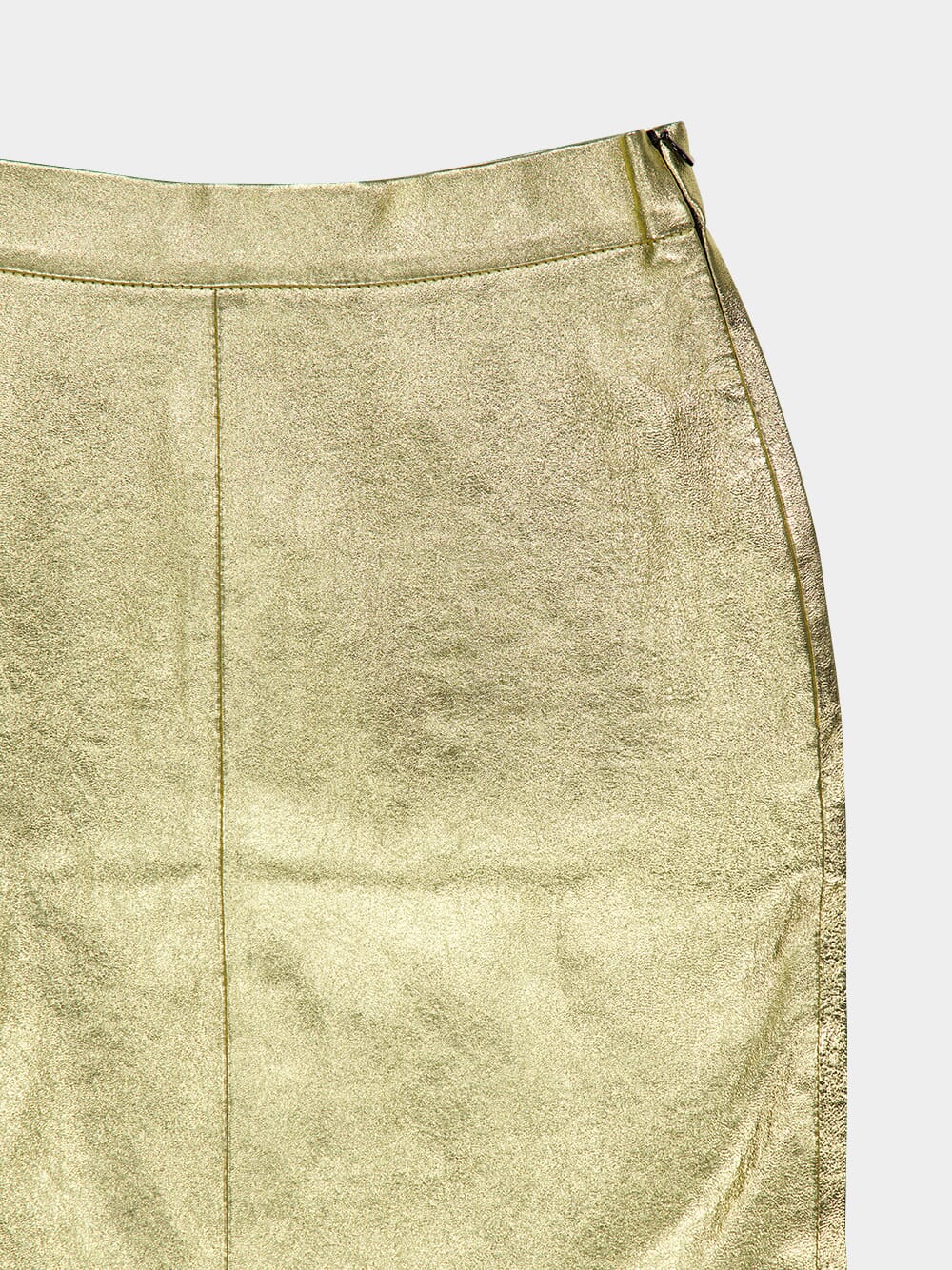 Luna Gold-Effect Leather Skirt - Image 5