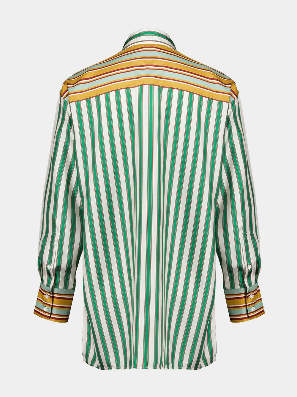 Marie Green Stripes Silk Twill Shirt - Image 3