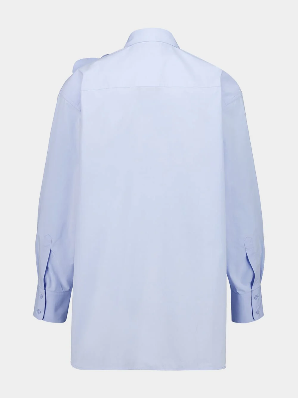 Marla Blue Relaxed Fit Poplin Shirt with Detachable Flower - Image 2