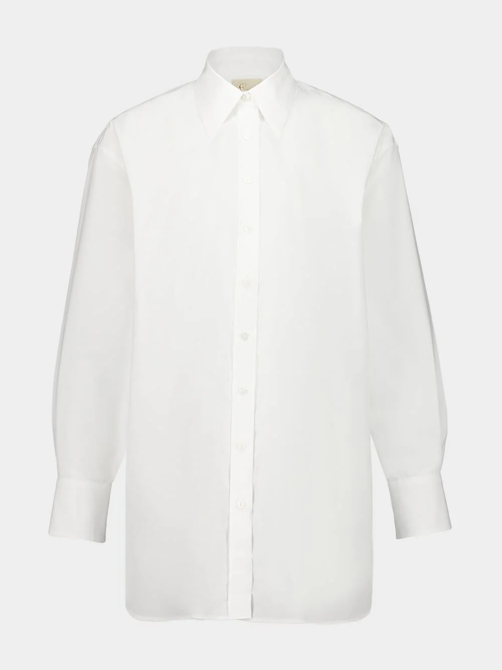 Marla White Relaxed Fit Poplin Shirt with Detachable Flower - Image 4