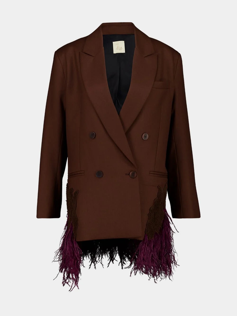 Marys Potting Soil Embroidered Blazer with Feathers - Image 2