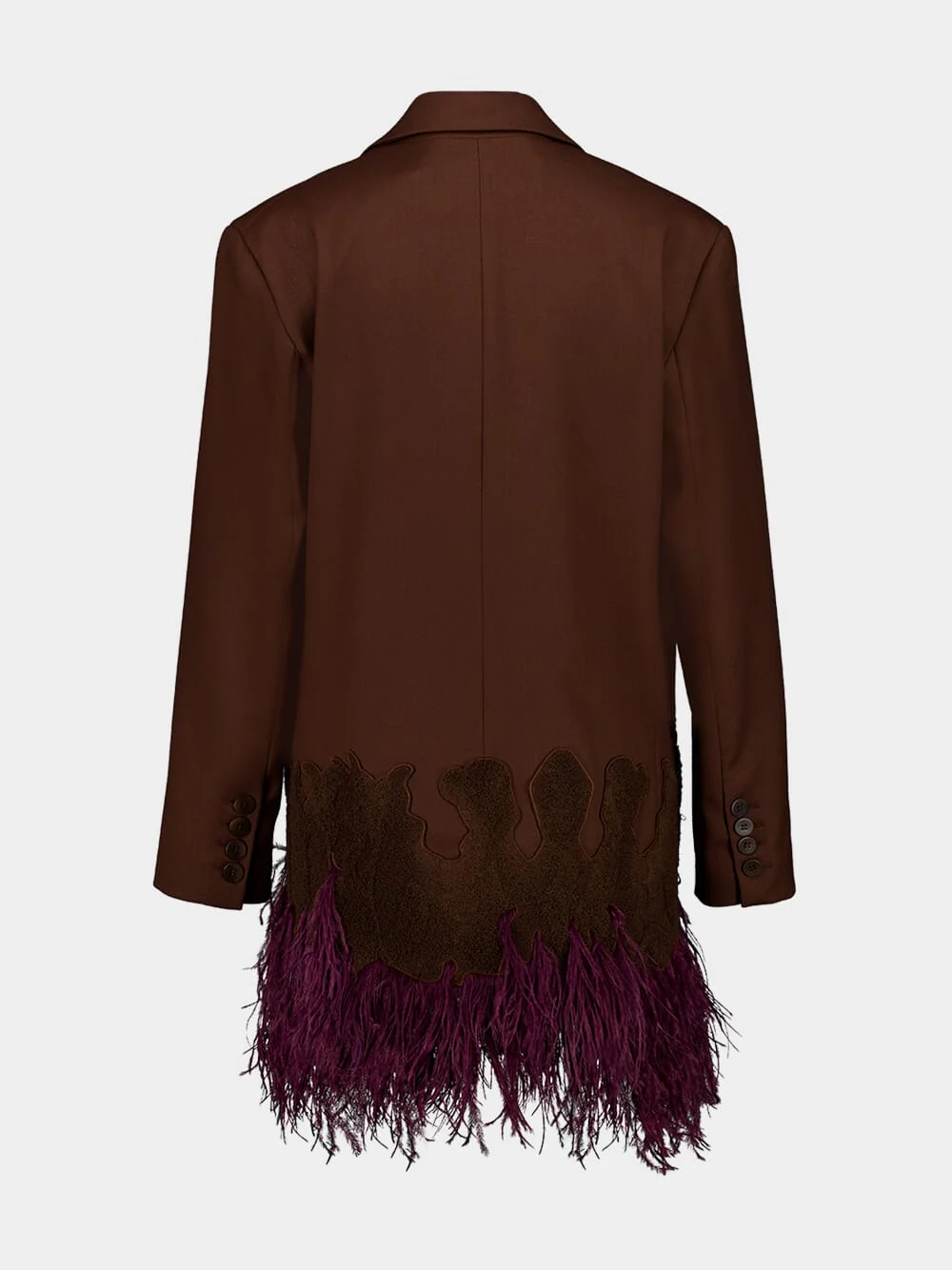 Marys Potting Soil Embroidered Blazer with Feathers - Image 5