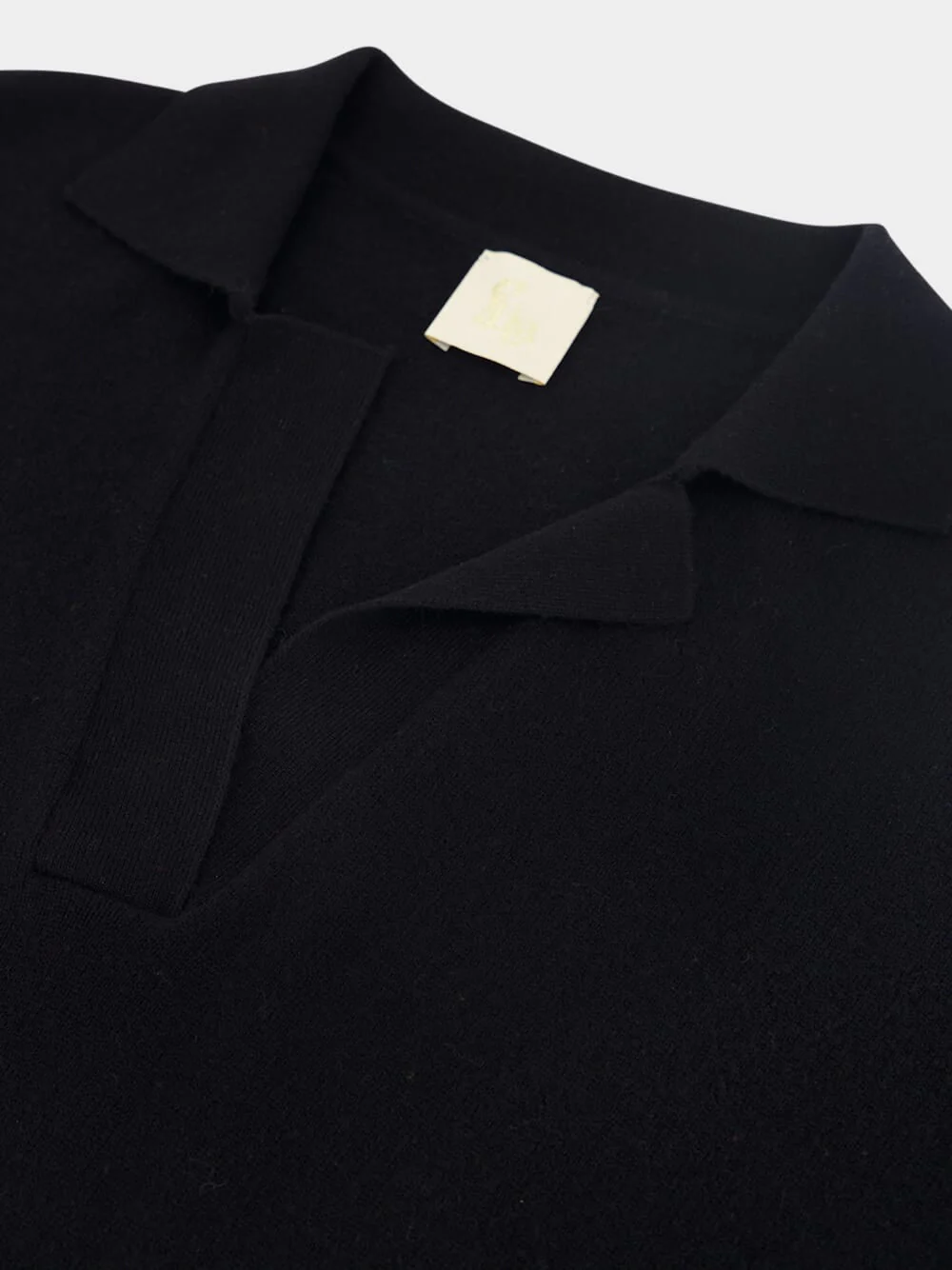 Maya Black V-Neck Cashmere Midi Dress - Image 4