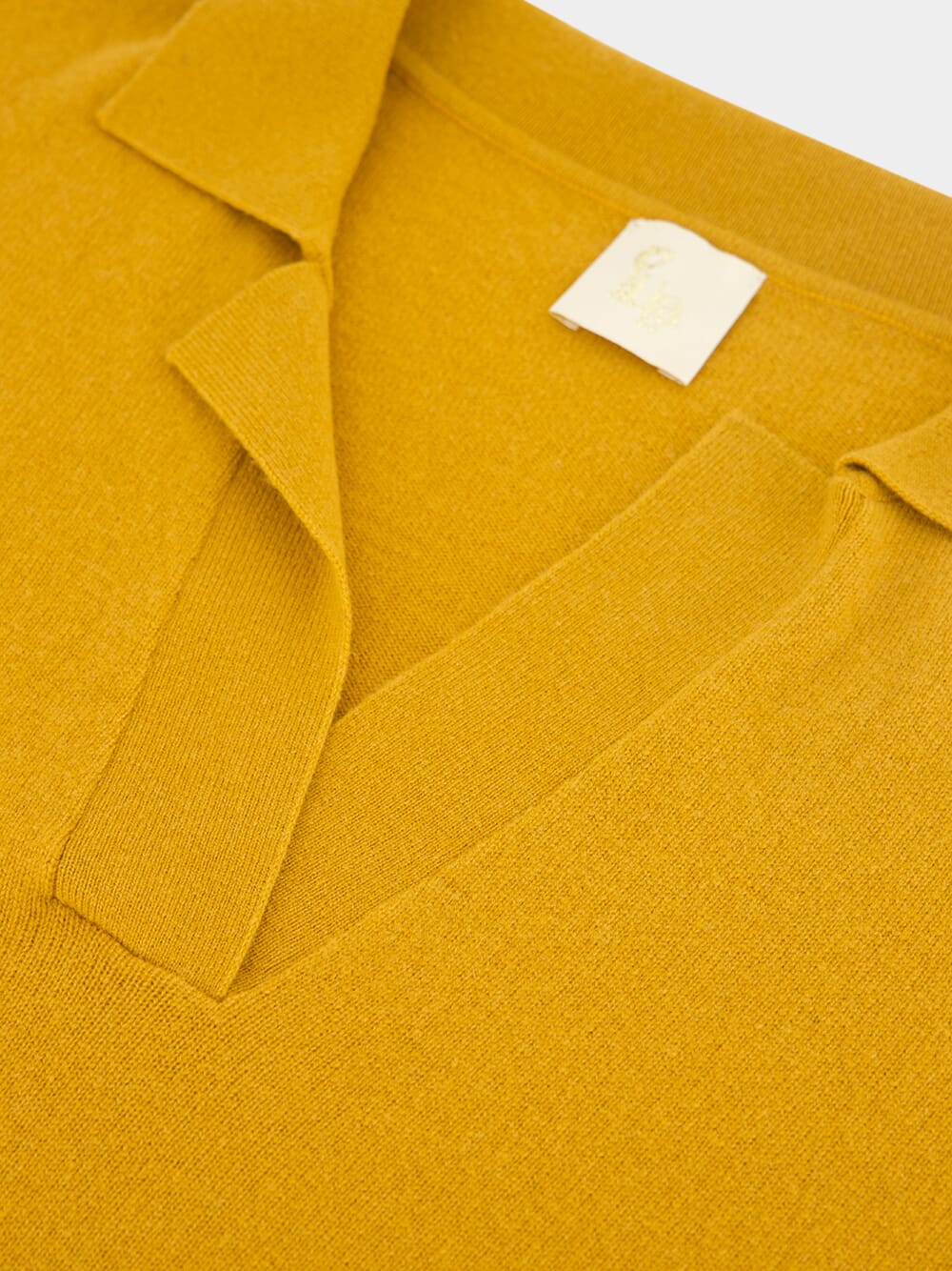 Maya Mustard V-Neck Cashmere Midi Dress - Image 4