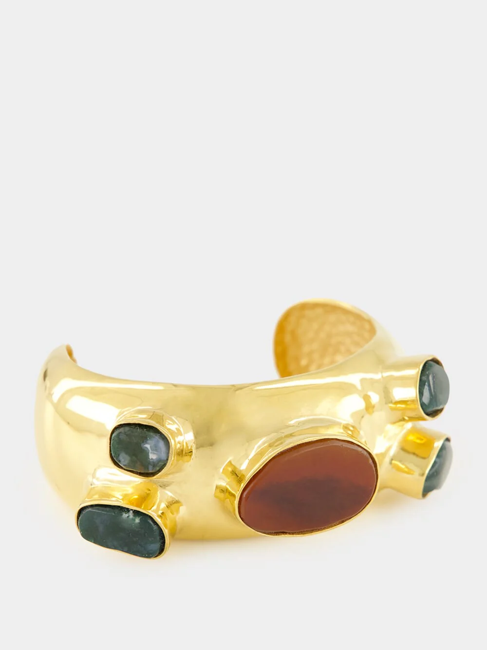 Mazus Gold Stone Embellished Slim Cuff - Image 4
