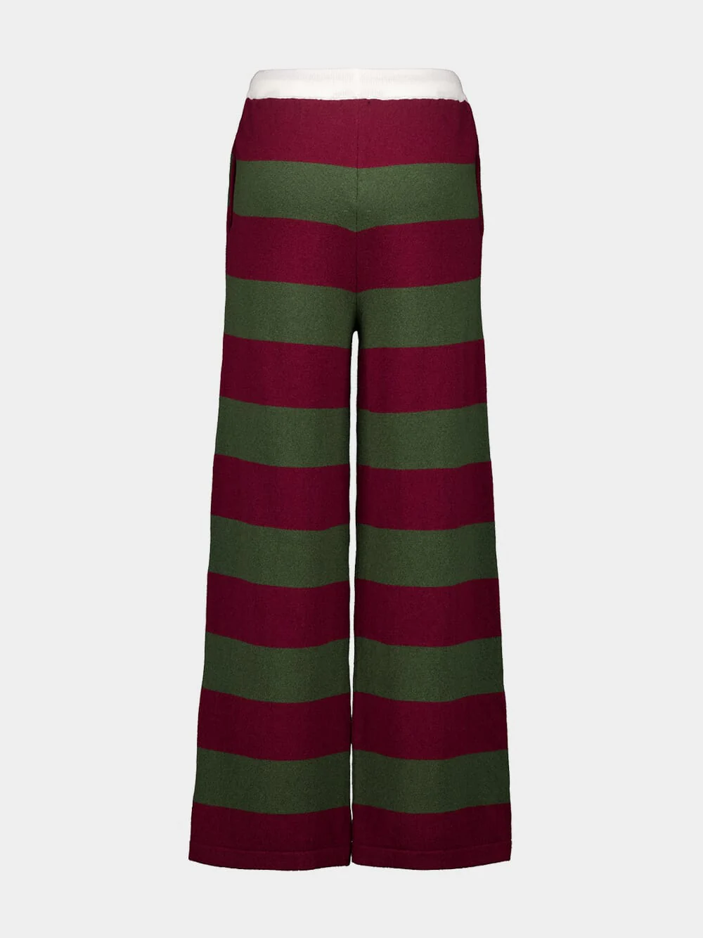 Mira Cabernet and Peacoat Striped Knitted Wide-Leg Pants - Image 3