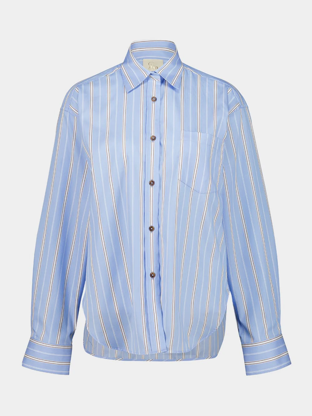 Mirabi Blue Stripes Oversized Relaxed Fit Shirt