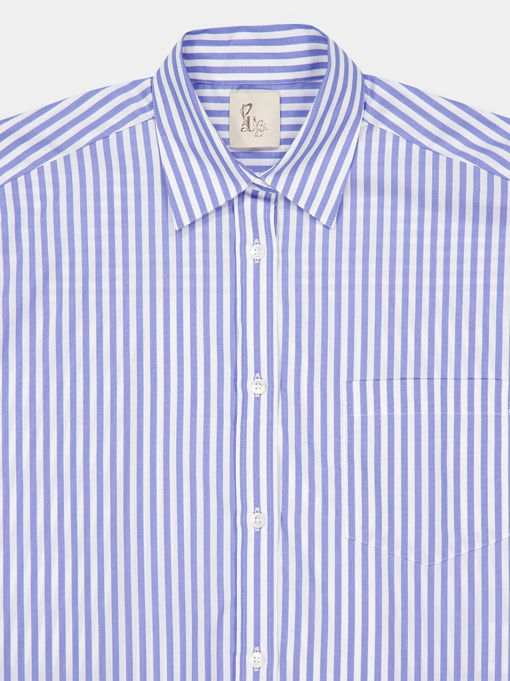 Mirabi Blue Stripes Oversized Relaxed Fit Striped Shirt - Image 5