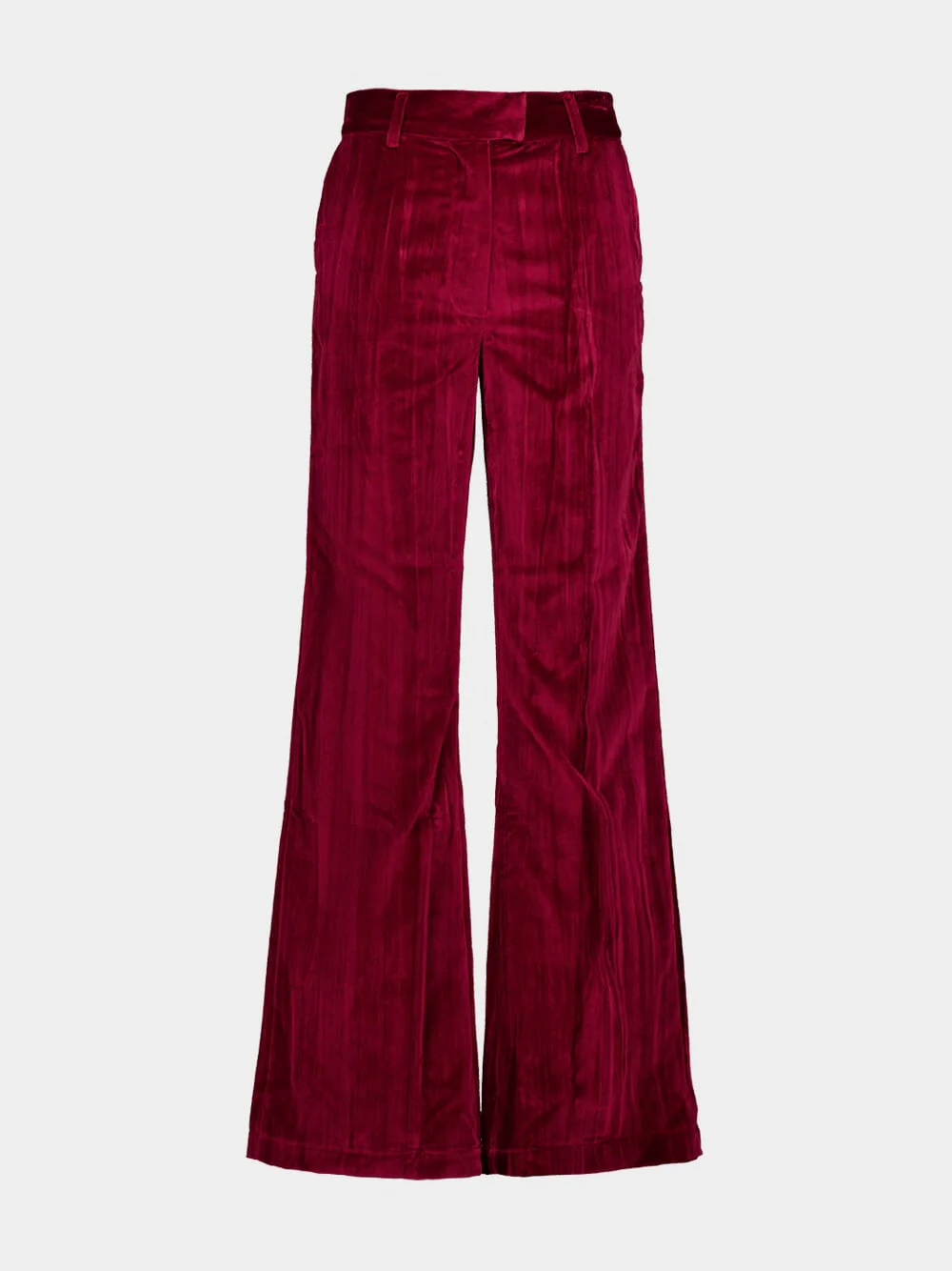 Morchella Cabernet Velvet Plissé Pants