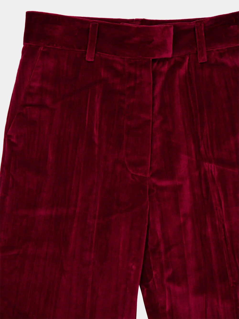 Morchella Cabernet Velvet Plissé Pants - Image 5