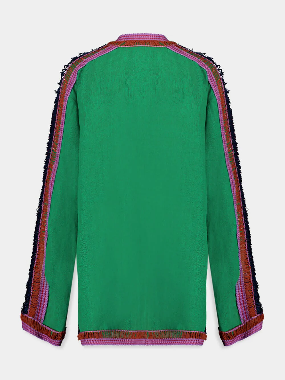 Myosolis Jolly Green Linen Top with Embroidered Patches - Image 6