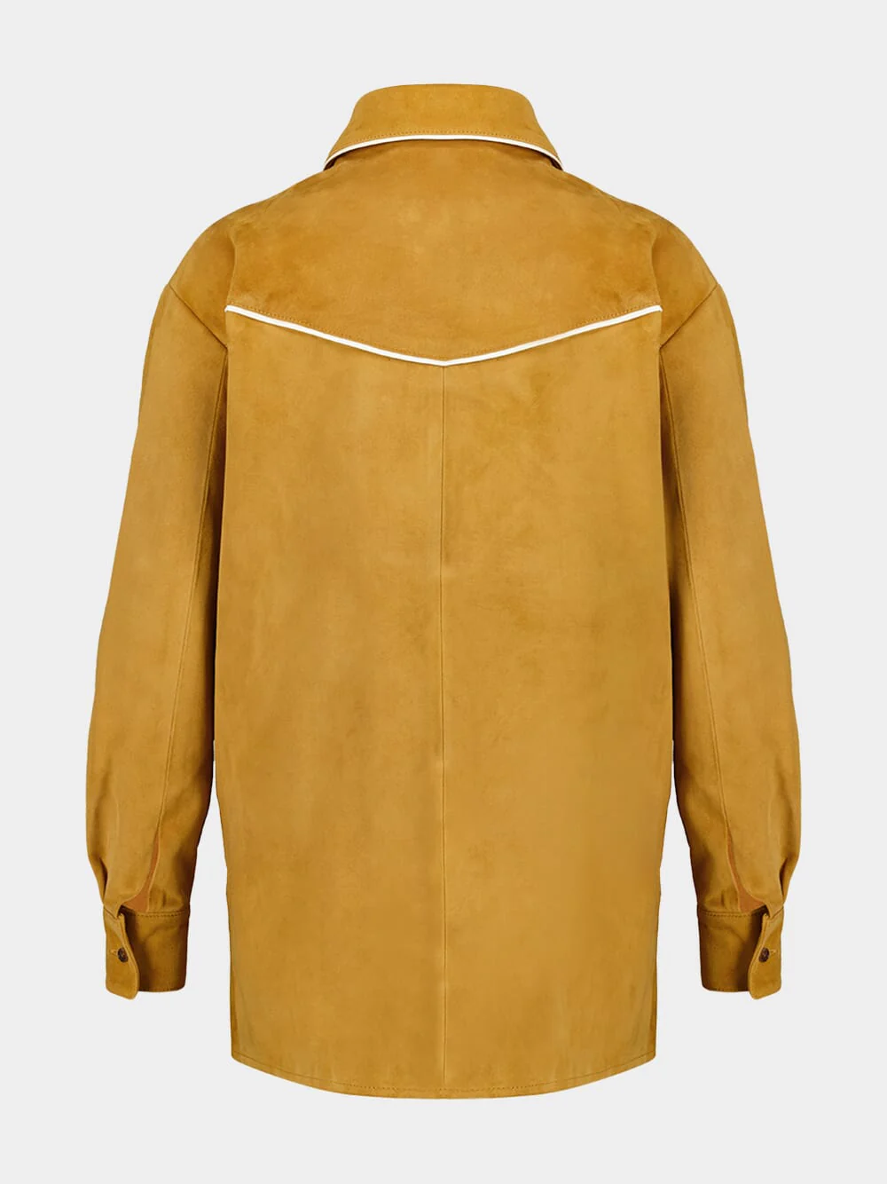 Narcisa Golden Brown Suede Embroidered Cowboy Shirt - Image 4