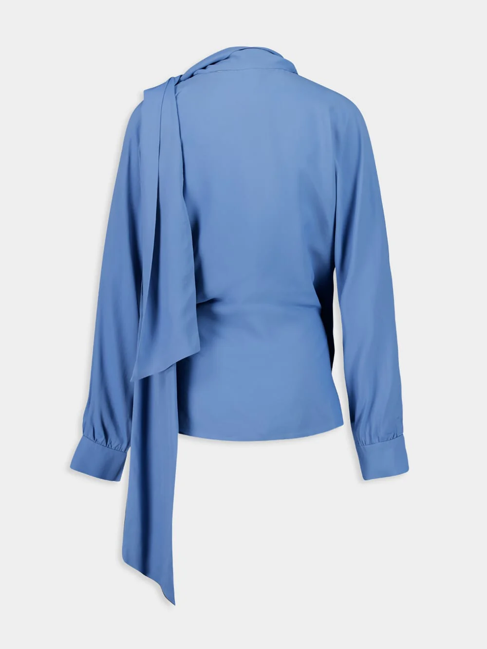 Narcissus Dutch Blue Wrap Top with Collar Tie - Image 3