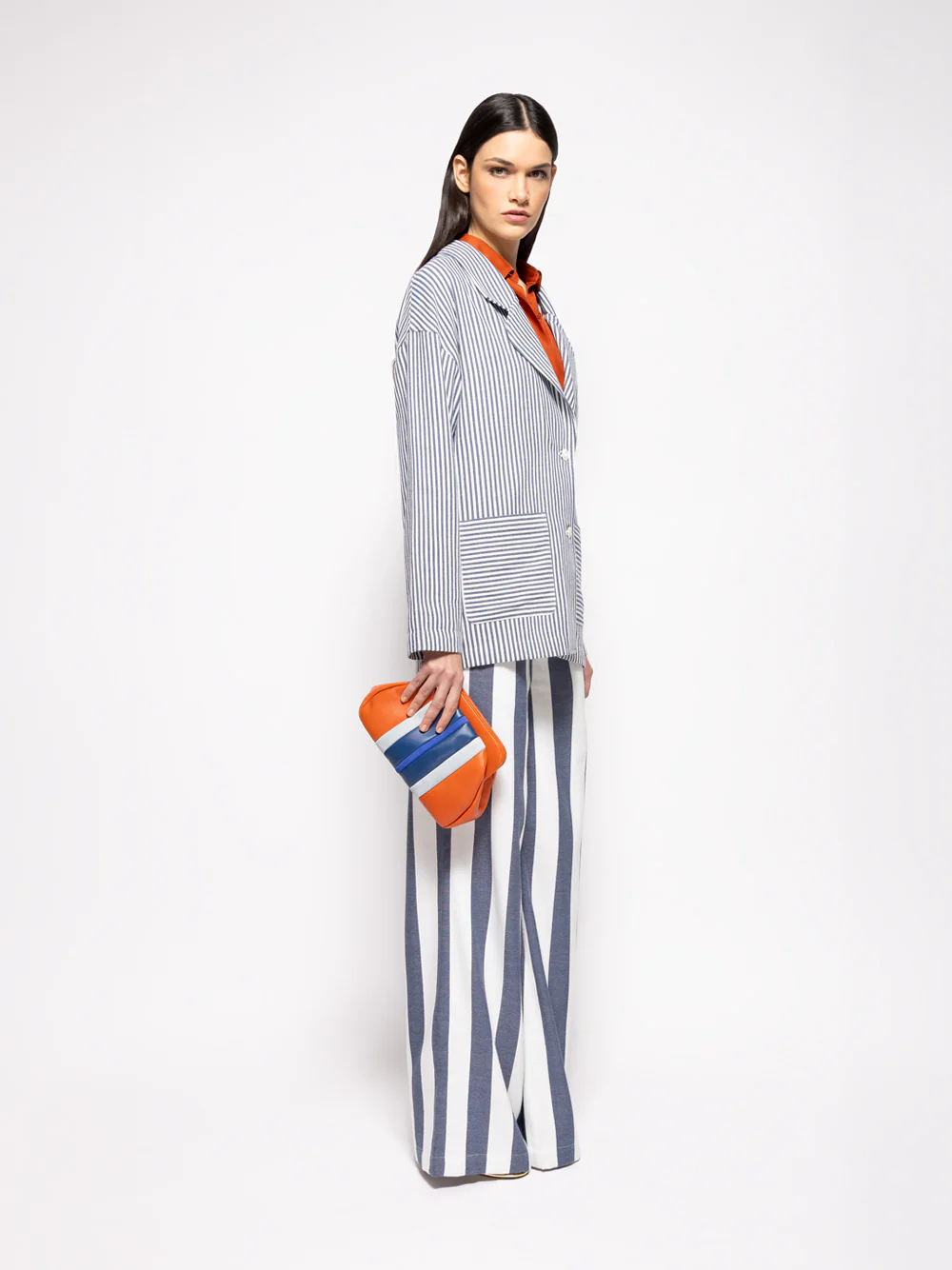 Nymphaea Navy Hand-Woven Blazer with Embroidery - Image 3