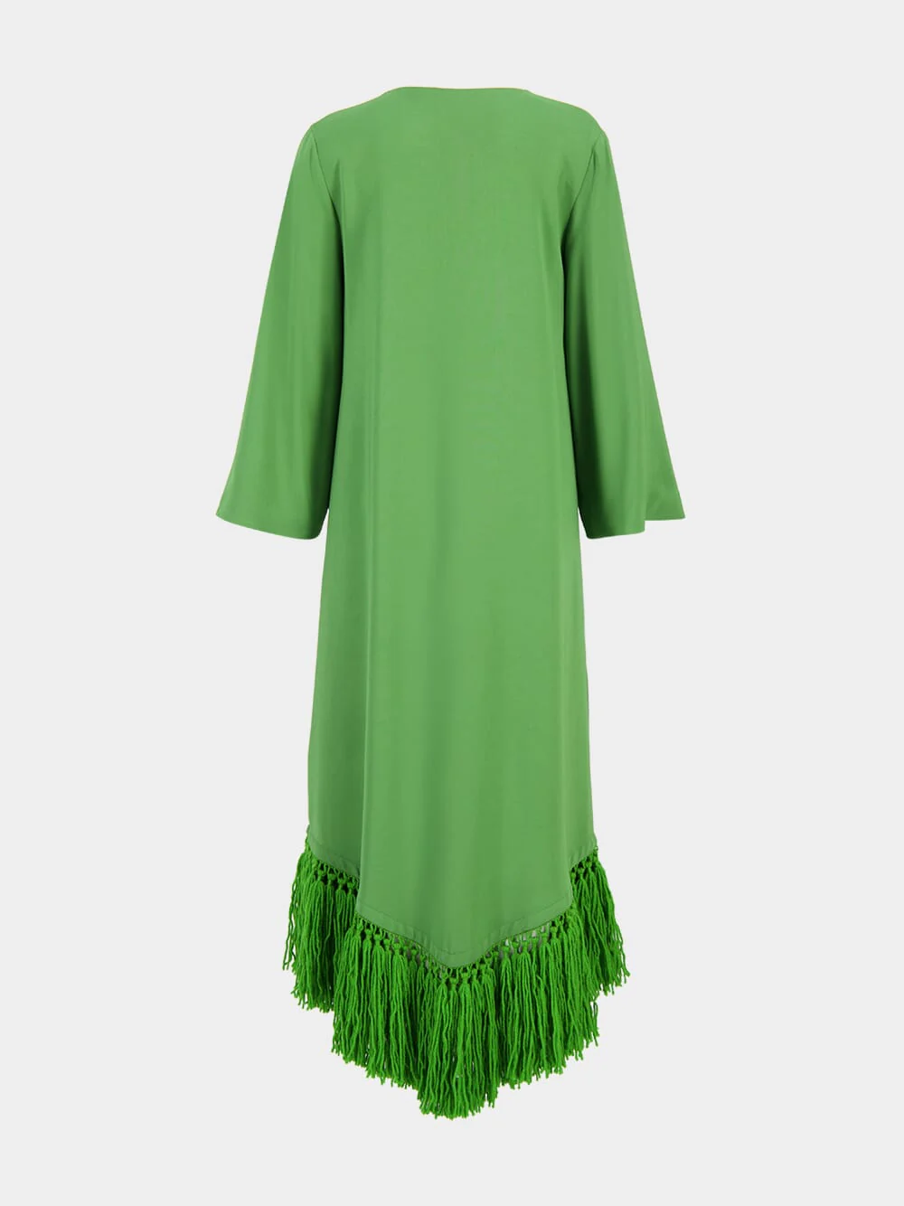 Onyx Treetop Chenille Embroidered Dress with Fringes - Image 4