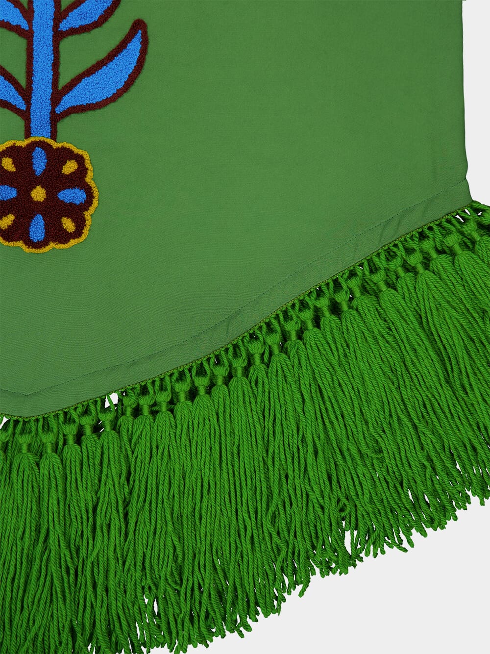 Onyx Treetop Chenille Embroidered Dress with Fringes - Image 8