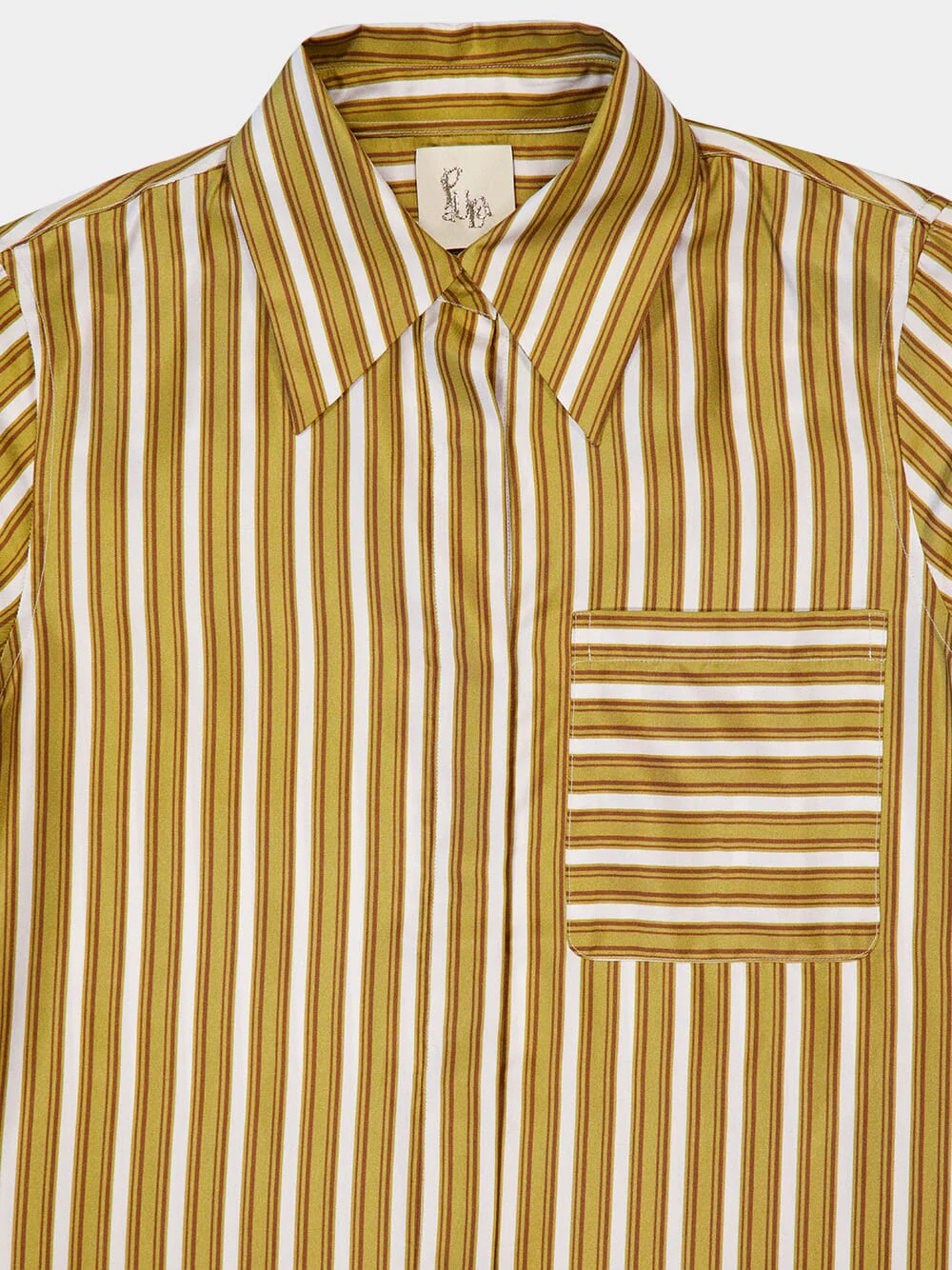 Rosalia Sun Stripes Printed A-Line Silk Twill Dress - Image 6