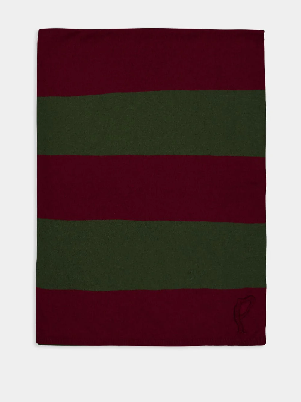 Rosie Cabernet and Peacoat Knitted Striped Throw