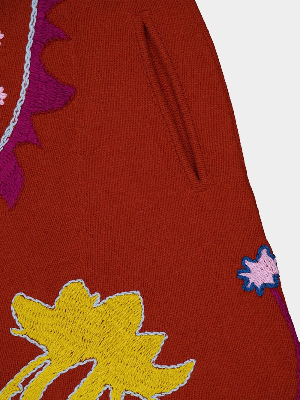 Saphire Orange Hand-Embroidered Knitted Cape - Image 5
