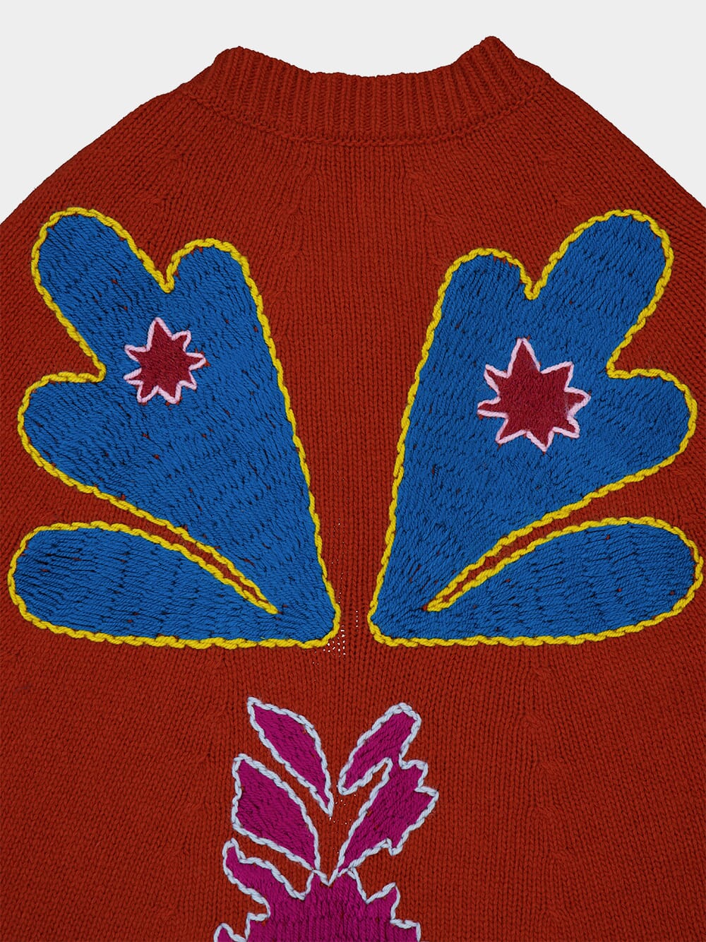 Saphire Orange Hand-Embroidered Knitted Cape - Image 7