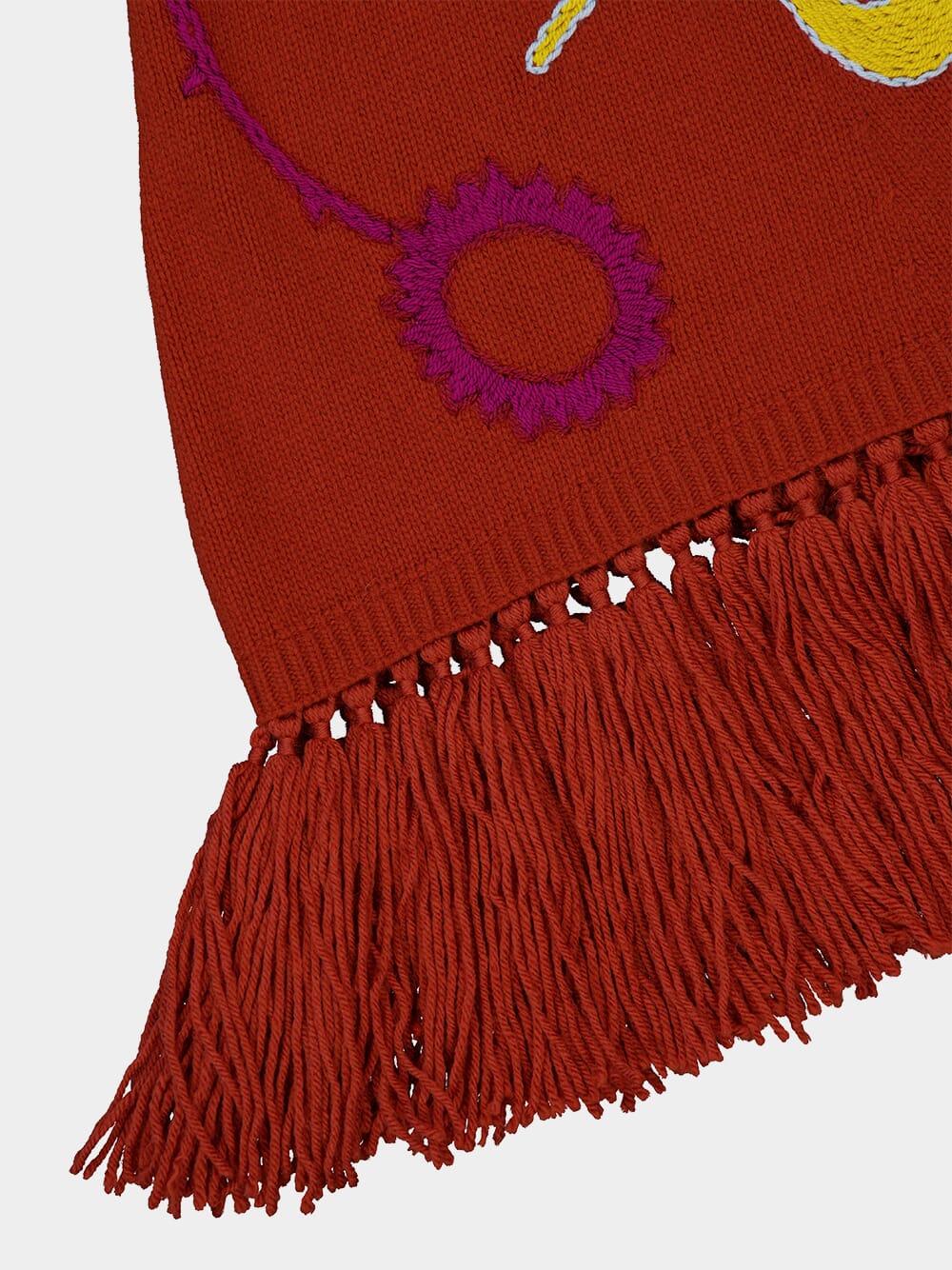 Saphire Orange Hand-Embroidered Knitted Cape - Image 8